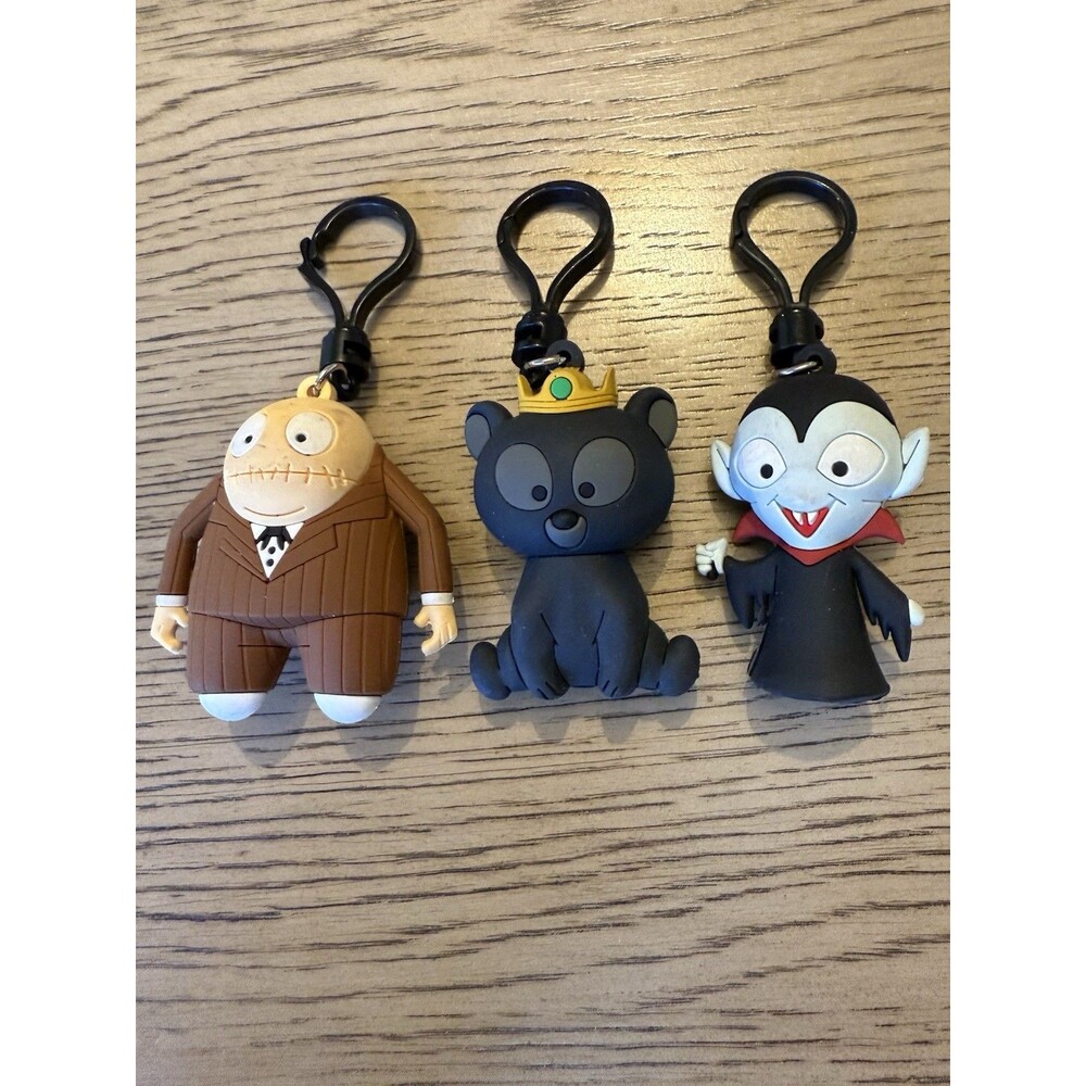 DISNEY MONOGRAM NIGHTMARE BEFORE CHRISTMAS, DRACULA & QUEEN ELINOR 3D BAG CLIPS